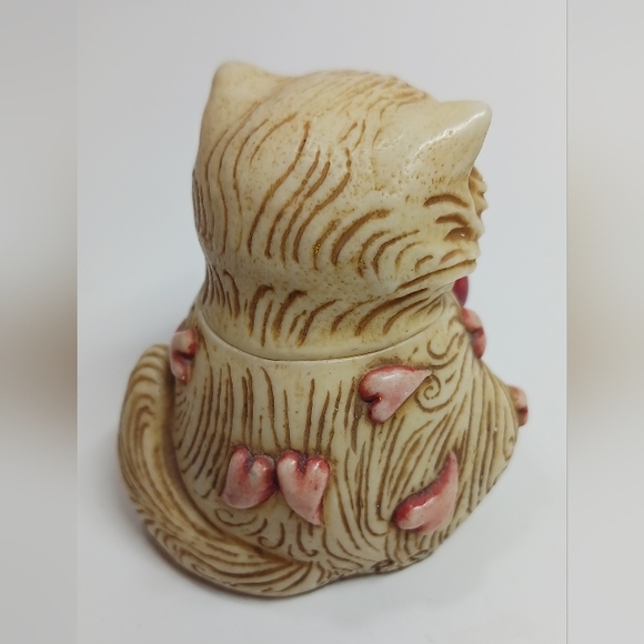 VINTAGE 2001 POT BELLY "VALENTINO" VALENTINE CAT FIGURE TRINKET BOX - Picture 3 of 7